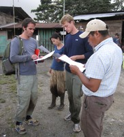 The research team preparing for interviews in the communities. Photo by Kimberly Nicholas